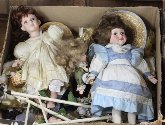 A quantity of dolls